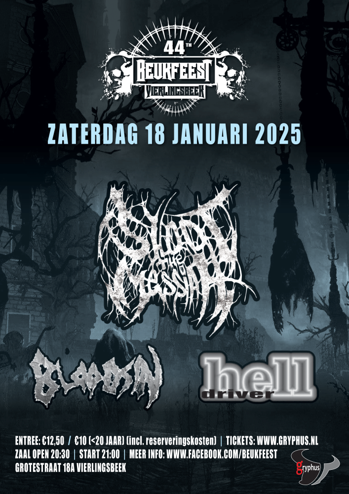 BEUKFEEST: SHOOT THE MESSIAH + BLOODSIN + HELLDRIVER